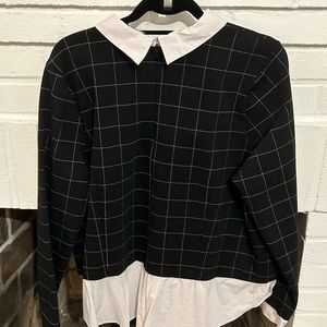 ELOQUII unique plaid top with attached white “shirt”, great fun top! Size 22